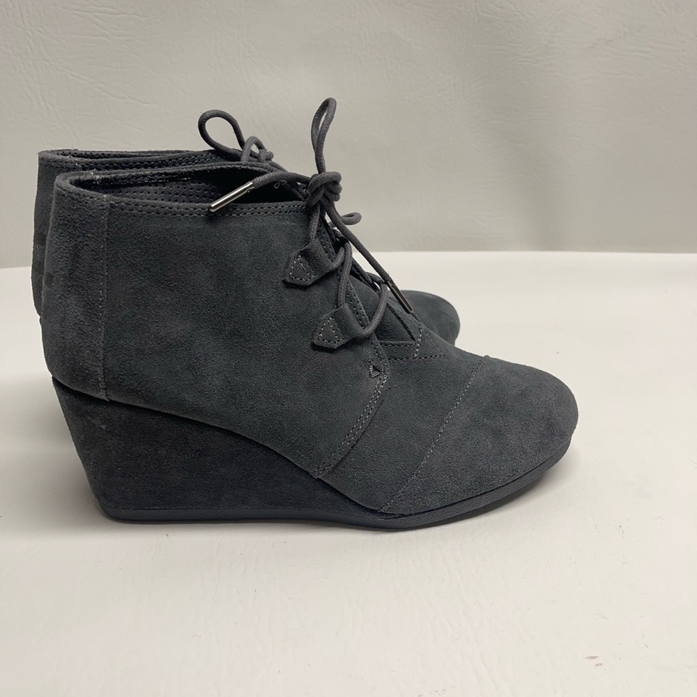 TOMS WOMENS wedges ankle boots leather size 9 - Picture 5 of 8